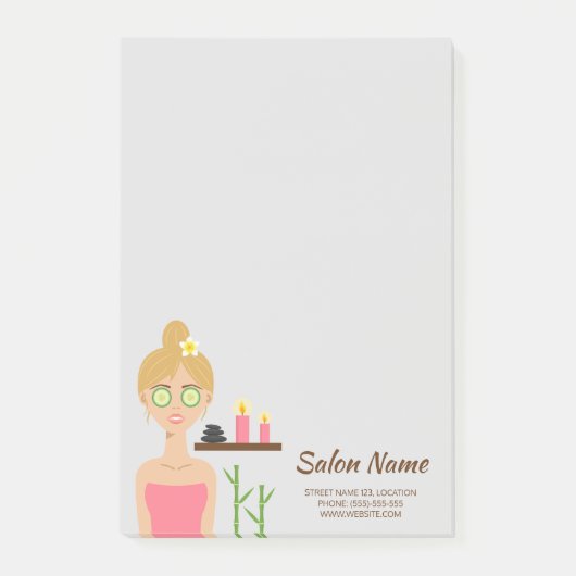 Cute Blonde Spa Illustration Spa Business Post-it® Notes (Voorkant)