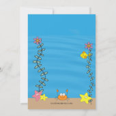 Cute Blone Mermaid Birthday Invitation Kaart (Achterkant)