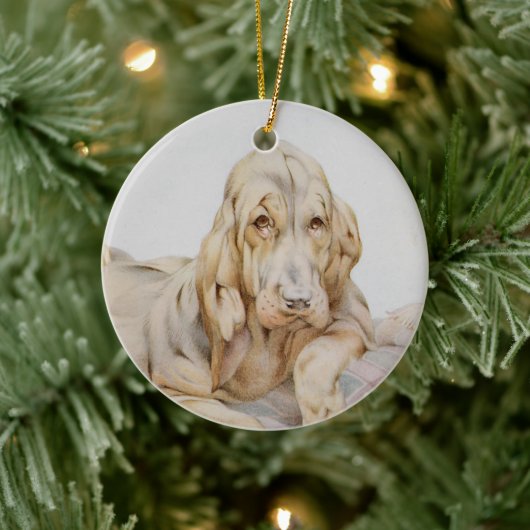  Cute Bloodhounds, Puppy Dogs door EJ Detmold Keramisch Ornament (Boom)