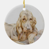  Cute Bloodhounds, Puppy Dogs door EJ Detmold Keramisch Ornament (Achterkant)