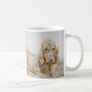  Cute Bloodhounds, Puppy Dogs door EJ Detmold Koffiemok