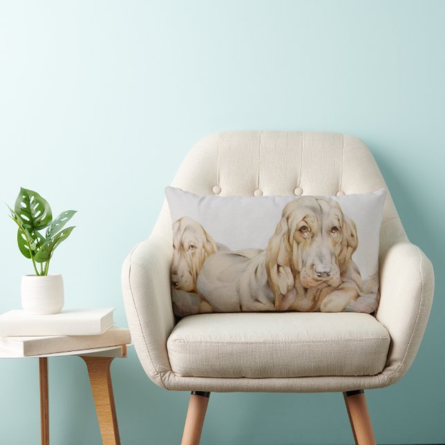  Cute Bloodhounds, Puppy Dogs door EJ Detmold Kussen (Stoel)