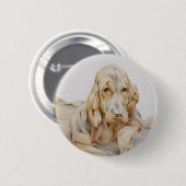  Cute Bloodhounds, Puppy Dogs door EJ Detmold Ronde Button 5,7 Cm (Voorkant /achterkant)