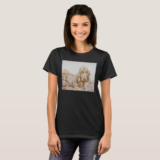  Cute Bloodhounds, Puppy Dogs door EJ Detmold T-shirt (Voorkant volledig)