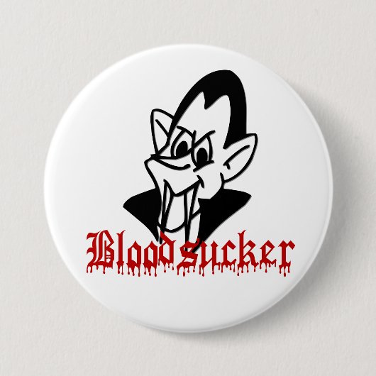 Cute Bloodsucker Vampire Cartoon Halloween Button (Voorkant)
