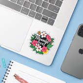Cute Bloomin Lovely Wildflower Sticker (Laptop met iPhone)