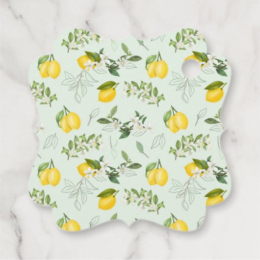 Cute Blooming Lemons Waterverf Baby shower Bedankjes Labels (Achterkant)
