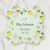 Cute Blooming Lemons Waterverf Baby shower Bedankjes Labels (Voorkant)