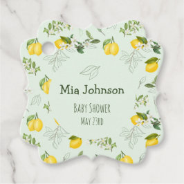 Cute Blooming Lemons Waterverf Baby shower Bedankjes Labels