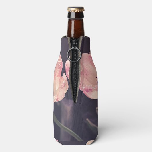 Cute Blooming Tulips - Persoonlijk Flesjeskoeler (Fles Achterkant)