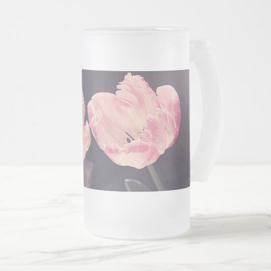 Cute Blooming Tulips - Persoonlijk Matglas Bierpul (Voorkant rechts)
