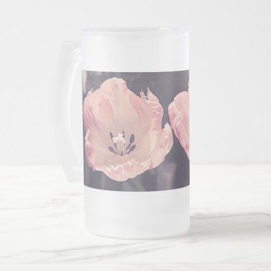 Cute Blooming Tulips - Persoonlijk Matglas Bierpul (Voorkant links)