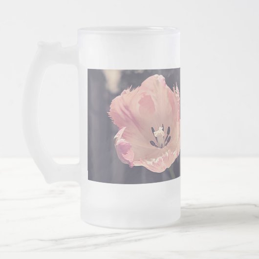 Cute Blooming Tulips - Persoonlijk Matglas Bierpul (Links)