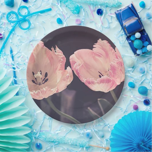 Cute Blooming Tulips - Persoonlijk Papieren Bordje (Feest)