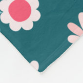 Cute Blue and Pink Personalised Floral Girl's Fleece Deken (Hoek)