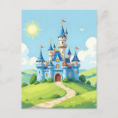 Cute blue and white castle briefkaart (Voorkant)