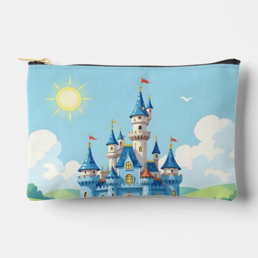 Cute blue and white castle etui (Voorkant)