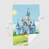 Cute blue and white castle golfhanddoek (Insitu)
