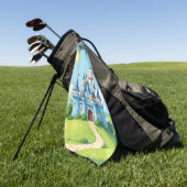 Cute blue and white castle golfhanddoek (Groen)