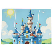 Cute blue and white castle groot cadeauzakje (Voorkant)