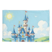 Cute blue and white castle kussensloop (Achterkant)