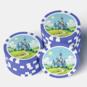 Cute blue and white castle poker chips (Opstapeling)