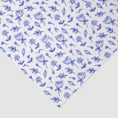 Cute Blue and White Floral Tissuepapier (Detail)