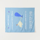 Cute Blue and White Text Stores and Rattles Wandkleed (Voorkant (horizontaal))