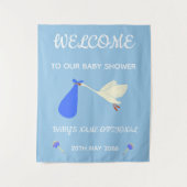 Cute Blue and White Text Stores and Rattles Wandkleed (Voorkant)