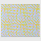 Cute Blue And Yellow Banana Fruit Pattern Cadeaupapier (Vlak)