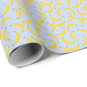 Cute Blue And Yellow Banana Fruit Pattern Cadeaupapier (Rol Hoek)