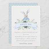 Cute Blue Aqua Bunny Foliage elke dag van de leeft Bedankkaart (Voorkant / Achterkant)