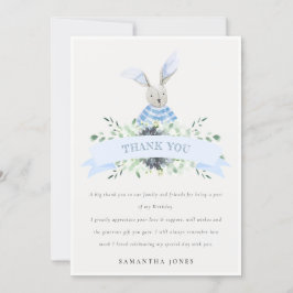 Cute Blue Aqua Bunny Foliage elke dag van de leeft Bedankkaart