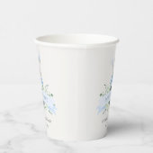 Cute Blue Aqua Bunny Foliage elke dag van de leeft Papieren Bekers (Rechts)