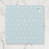 Cute Blue Aqua Bunny Garden Foliage Baby shower Bedankjes Labels (Achterkant)