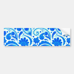 Cute blue aqua paisley-patronen bumpersticker