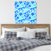 Cute blue aqua paisley-patronen canvas afdruk (Insitu (Slaapkamer))