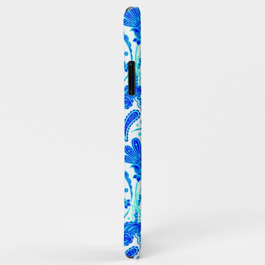 Cute blue aqua paisley-patronen Case-Mate iPhone case (Achterkant/rechts)