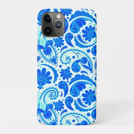 Cute blue aqua paisley-patronen Case-Mate iPhone case (Achterkant)