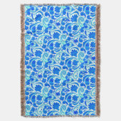 Cute blue aqua paisley-patronen deken (Voorkant Verticaal)