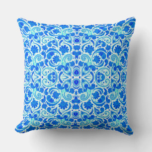 Cute blue aqua paisley-patronen kussen