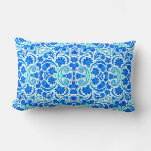Cute blue aqua paisley-patronen kussen