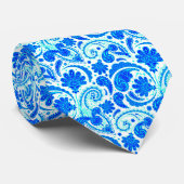 Cute blue aqua paisley-patronen stropdas (Opgerold)