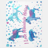 Cute Blue Aqua Personated Pony Blanket Fleece Deken (Voorkant)