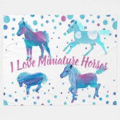 Cute Blue Aqua Personated Pony Blanket Fleece Deken (Voorkant (Horizontaal))