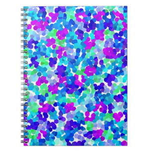 Cute blue aqua violet roze roze patroon notitieboek