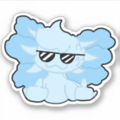 Cute Blue Axolotl Sticker (Voorkant)