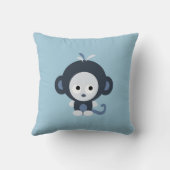 Cute blue baby aap kussen (Achterkant)