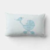 Cute Blue Baby Bird Kussen (Achterkant)