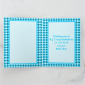 Cute Blue Baby Boy Aangepast Big Kaart (Binnen)